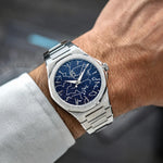 ChronoAstra integrated Grade 5 titanium bracelet, natural finish