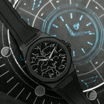 ChronoAstra leather strap with black titanium hardware
